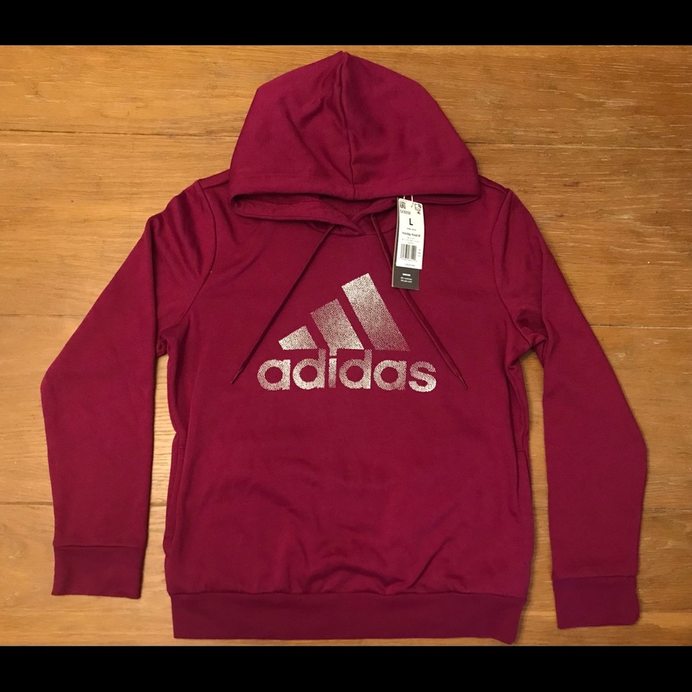 New Magenta Adidas Hoodie with Pockets